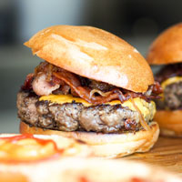 close-up of burgers