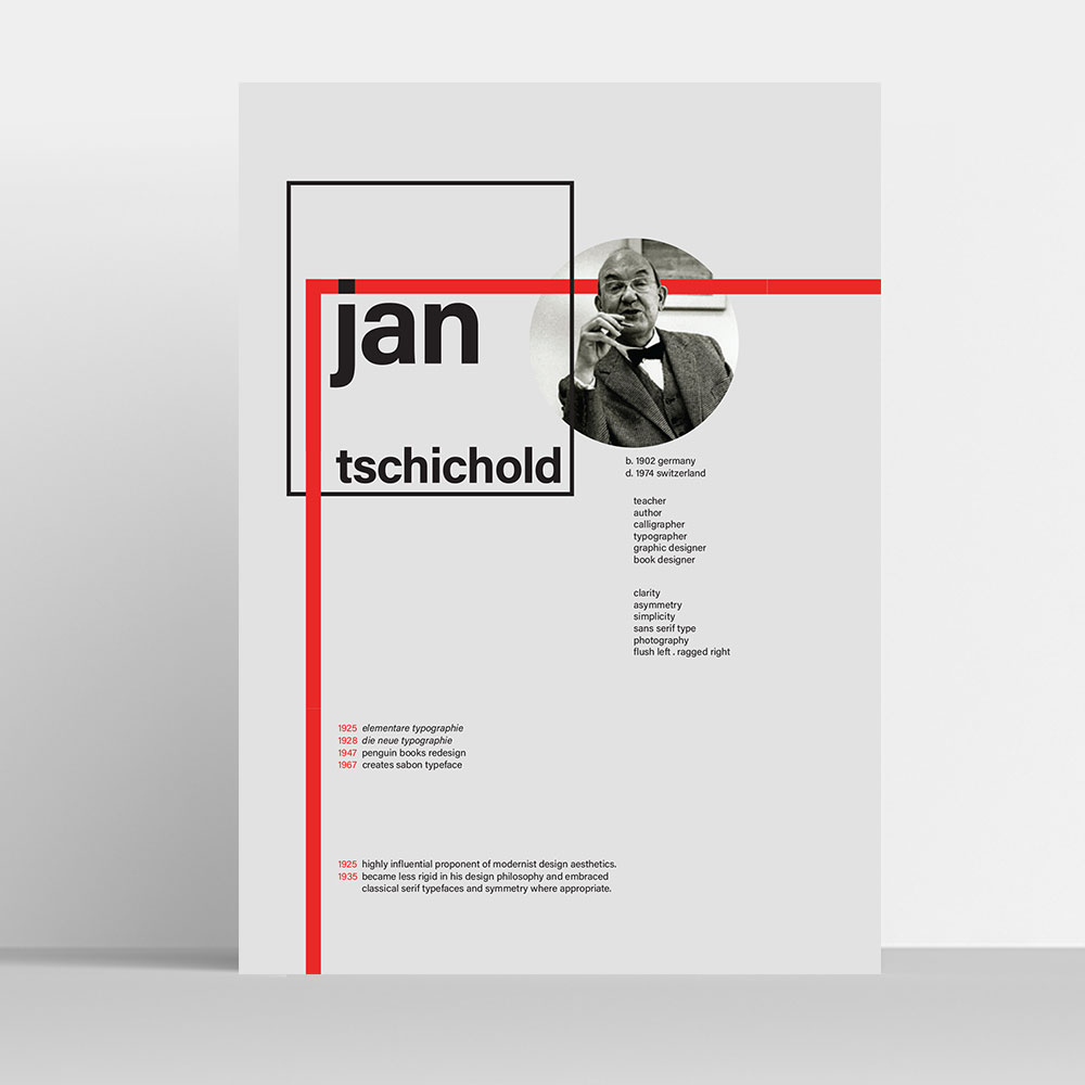 Poster about Jan Tschichold